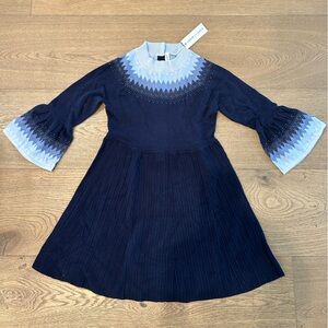 Janie and Jack Fair Isle blue dress